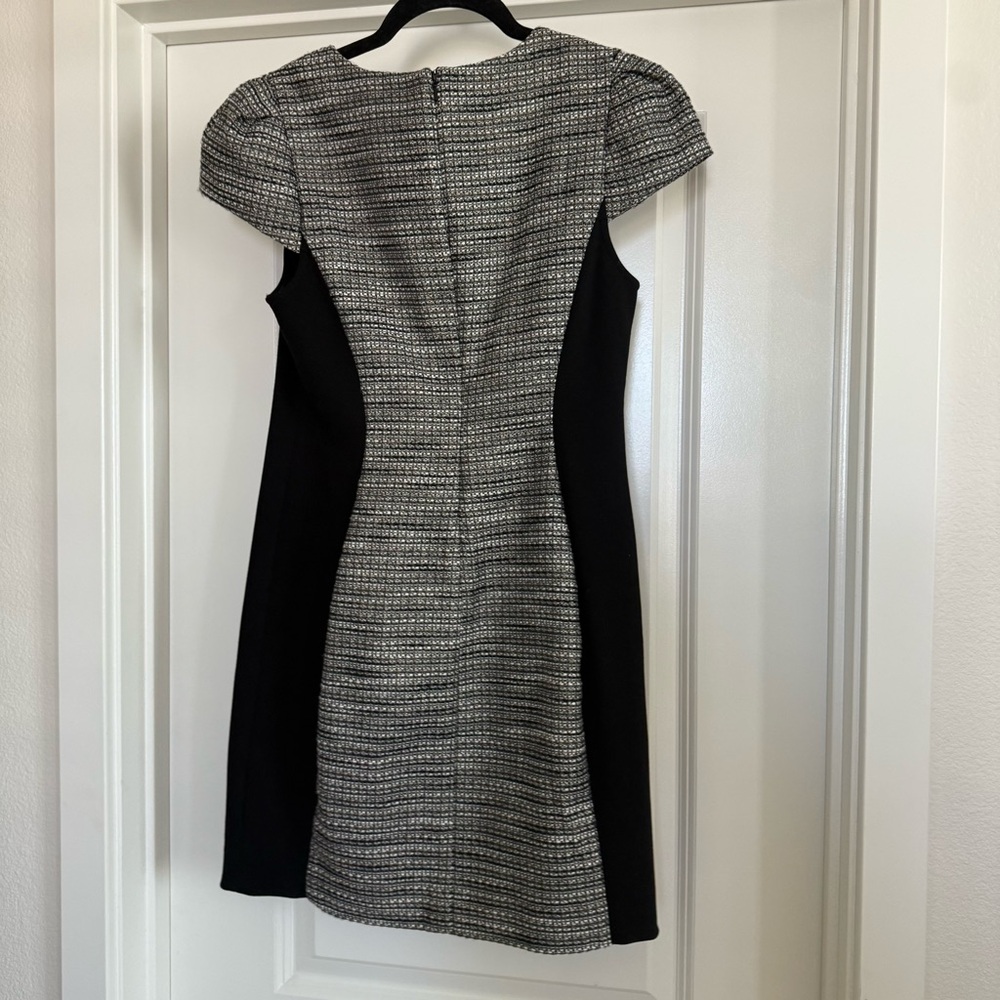 Moulinette Soeurs Anthropologie Black Gray Metallic Tweed Sheath Dress 6P Y2K - Picture 3 of 15